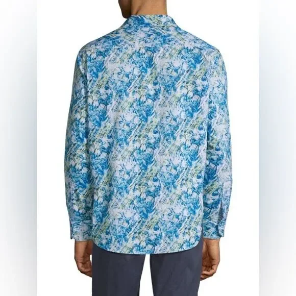 Robert GrahamCapouano Blue LongSleeve Classic Fit Button Dress ShirtL